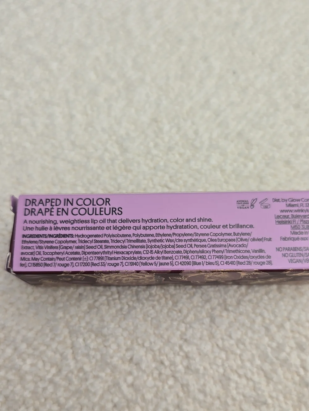 NIB! WINKY LUX,  Very There Lip Oil, Enchanted (warm mahogany brown)